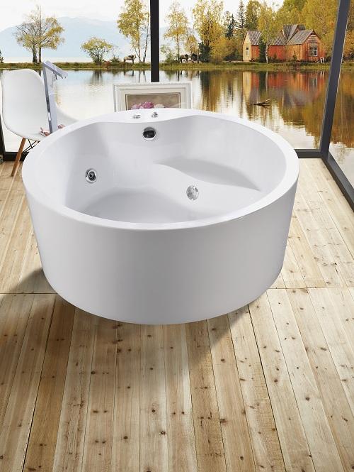1500mm Diameter Round Jacuzzi Whirlpool Bath Tub With Seat 2 Years Warranty