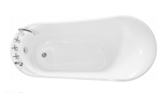 Classic Resin Acrylic Free Standing Bathtub With Faucet Oval Shaped supplier