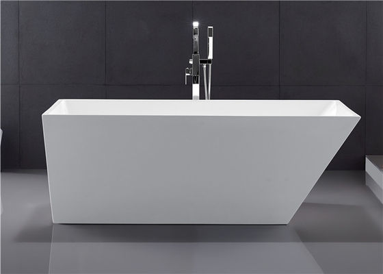 Reinforced 5 Foot Soaker Tub , Corner Freestanding Tub With Faucet Holes supplier