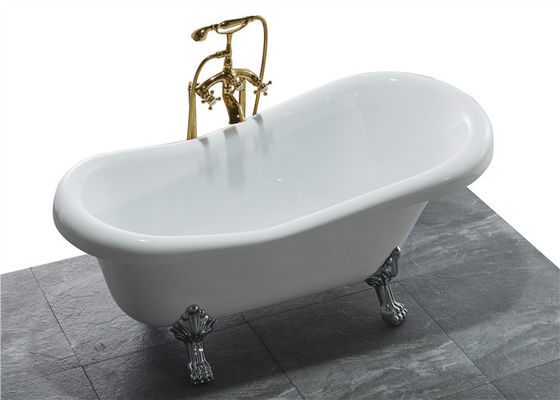 Acrylic Double Ended Clawfoot Tub , Freestanding Clawfoot Tub Roll Top supplier