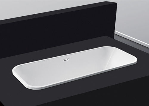 Double End 67 Inch Square Freestanding Bathtub Alcove Drop In Soaking Tub Modern Suit supplier