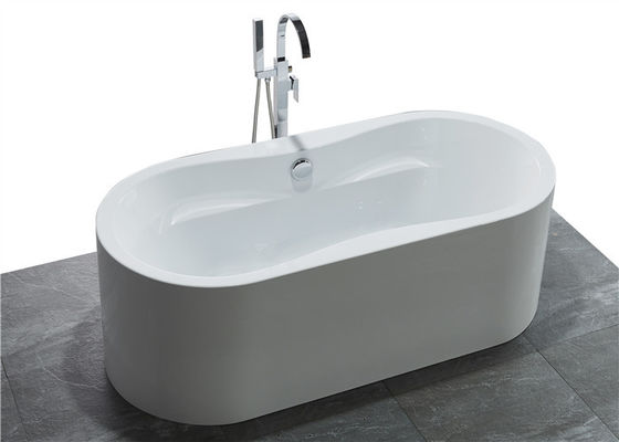 Portable Unique Center Drain Soaking Tub , High End White Freestanding Tub supplier