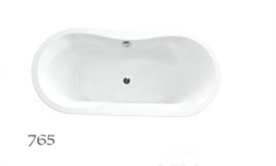Portable Unique Center Drain Soaking Tub , High End White Freestanding Tub supplier
