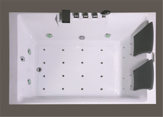 Double people comfortable whirlpool  / jacuzzi  massage white color bath tub with jets supplier