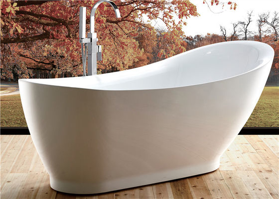 Elegant Oval Freestanding Soaking Bathtubs With Faucet Customized Color supplier