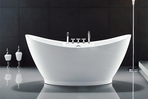Curved Half Egg Shaped Freestanding Bath Tubs , 1700X800 Bathroom Freestanding Tubs