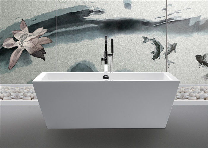 Clear Luxury Square Freestanding Bathtub Rectangular Corner Tub Pure Color supplier