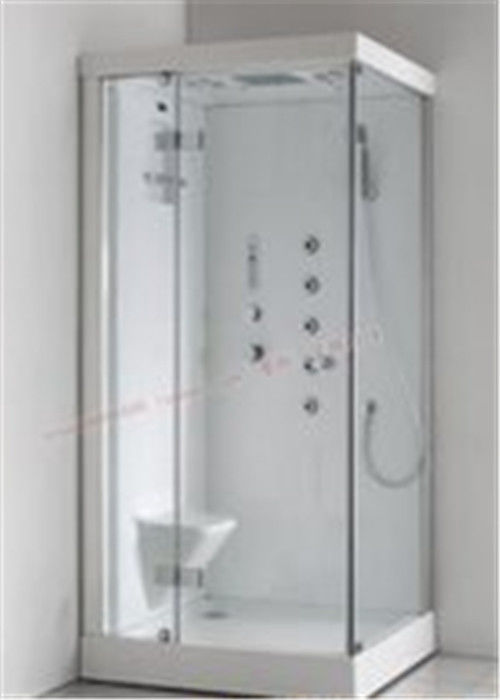 Brass Handle Indoor Glass Shower Cabin Stand Alone Shower Cubicles With Radio