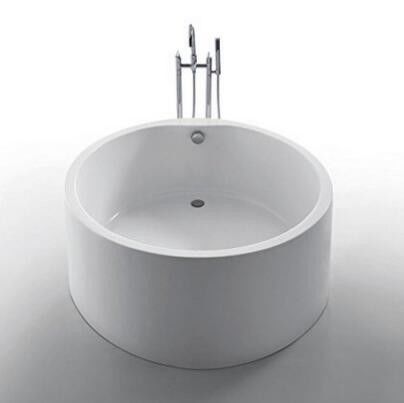 Acrylic Round Freestanding Bath Tub , Indoor Deep Soaker Tubs supplier