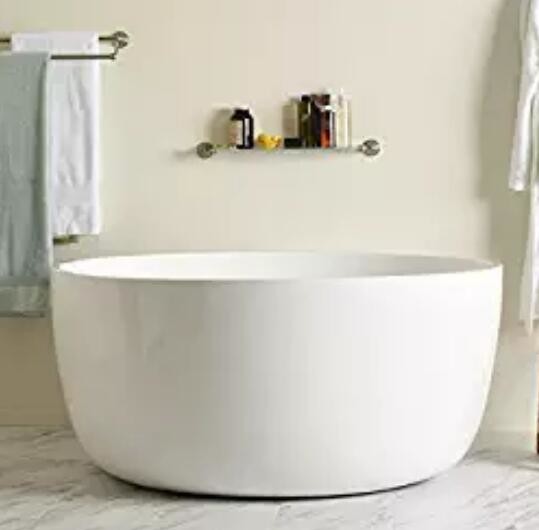 White Round Freestanding Bathtub, High End Bathtubs