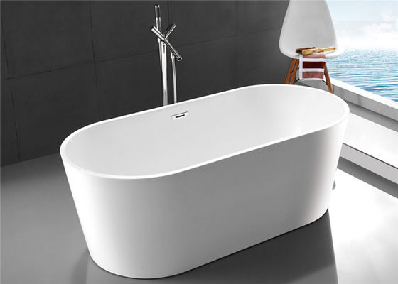 Modern Oval Freestanding Tub With Deck, Modern Freestanding Bathtub