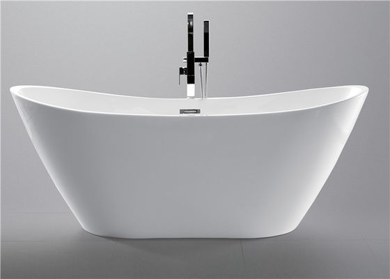 PMMA Portable Freestanding Oval Tub , White Plated Freestanding Soaker Tubs supplier