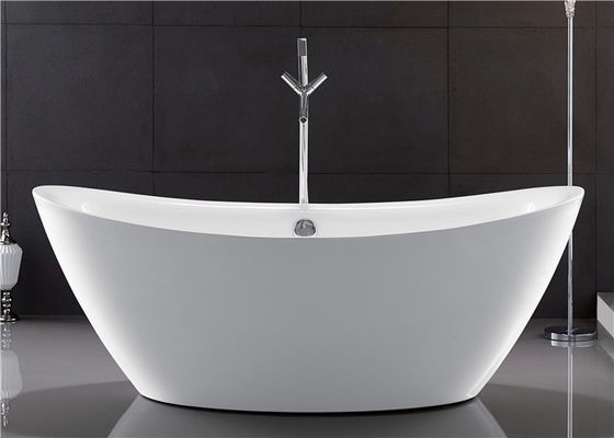 Traditional Large Oval Freestanding Tub Deep Soaking With Gloss Surface supplier