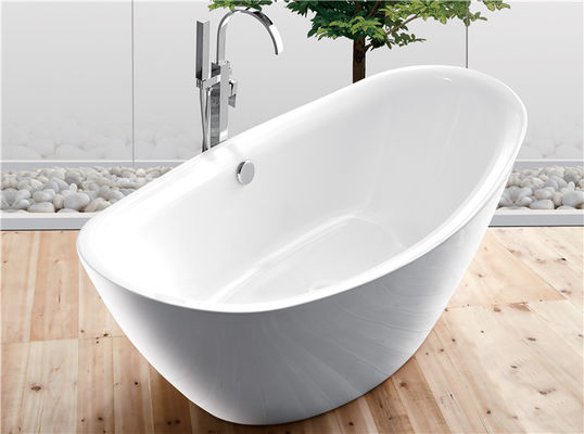 Traditional Large Oval Freestanding Tub Deep Soaking With Gloss Surface supplier