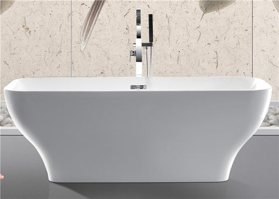 Modern Acrylic Free Standing Bathtub Single / Double Ended Tub Roll Top Thin Edge supplier
