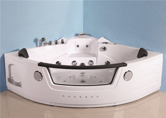 Portable Mini Indoor Hot Tub Corner Air Jetted Bathtubs 7 Skirt Lights Thermostatic Heater supplier