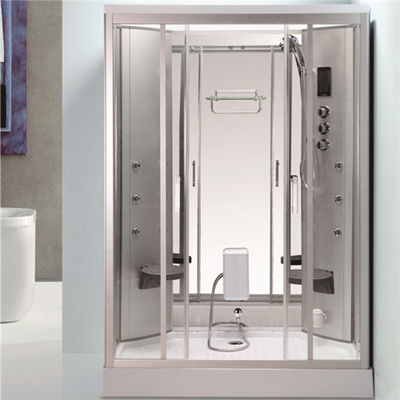 Back Massage Jets Jacuzzi Shower Enclosures , Shower Steam Room Combo With Fold Up Seat supplier