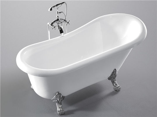 Small Acrylic Clawfoot Bathtubs , Antique Freestanding Slipper Tub 1700 x 800 x 750 supplier