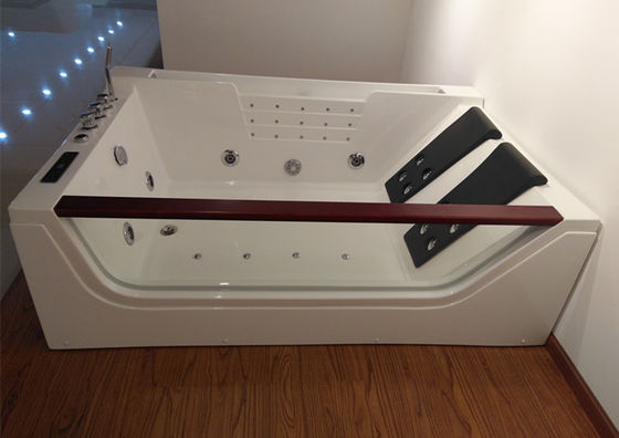 Double Pillows Rectangular Abs Jacuzzi Whirlpool Bathtub With Computer Control supplier