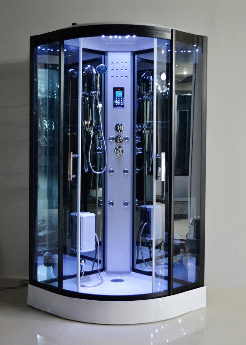 Black Glass Steam Shower Bath Cabin 1000 * 1000 With Computer Control supplier