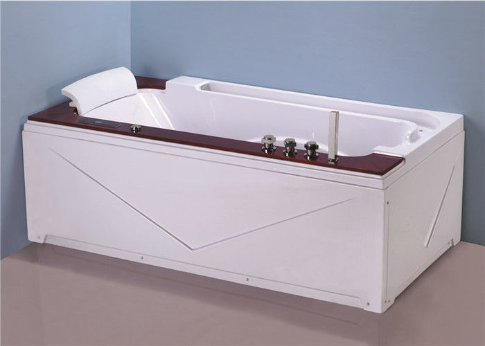 High End Jacuzzi Freestanding Bathtub With Oak Wood Bead Computer Control Panel supplier