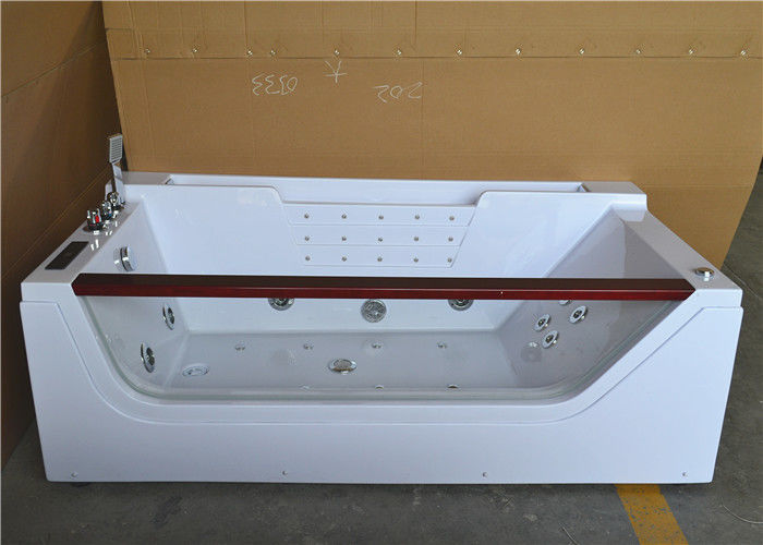 Double Ended Jacuzzi Whirlpool Bath Tub With Water Heater Left Center Drain supplier