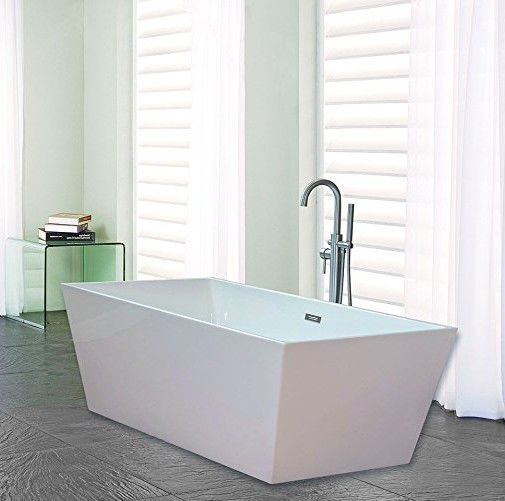 Narrow Edge Portable Acrylic Freestanding Bathtub With End Drain Lightweight supplier