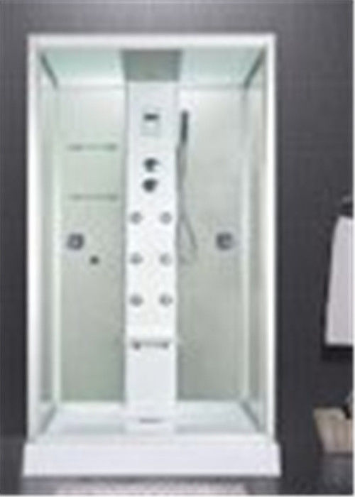 Custom Made Glass Shower Cabin 2 Sided Glass Shower Enclosure With Brass Jets supplier