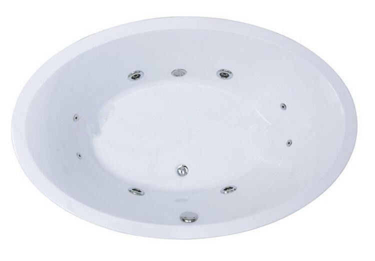 White Oval Acrylic Freestanding Whirlpool Bathtub 1700mm Length supplier
